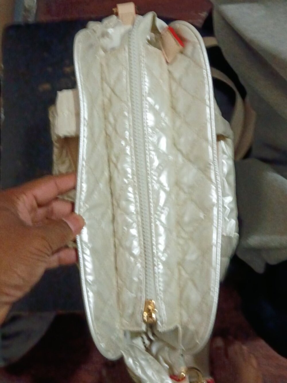 Lemonbella Jennifer Quilted Pickleball Tote Handbag Diamond Pearl New with Tags - Picture 11 of 16